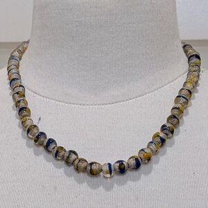 NWOT Beckwoman 18" Hand Blown Glass Bead Stretch Necklace